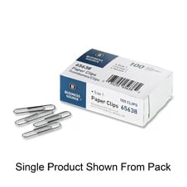 Paper Clips-Jumbo-.041 Wire Gauge-1000-PK-Silver, Business Source, Mfr#: BSN65639